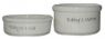 Tea Cup Dog Bowl Set Cream