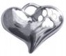 Bad to the Bone Silver Paw Heart Charm